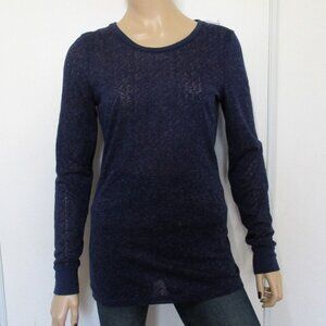 Buckle BKE Top Size Large Blue Long Sleeve Semi-Sheer Shirt